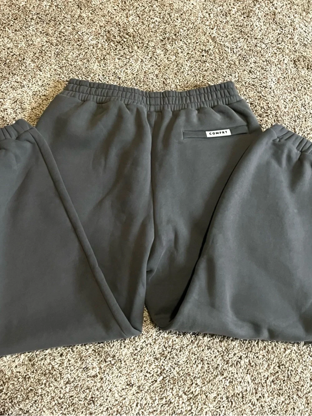 Mens Comfort Dark Gray Elastic Waist Sweatpants